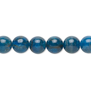 Blue Apatite Polished 10mm Round Beads or Blue Apatite Faceted 8mm Rondelle 8-Inch 1 strand