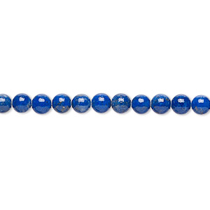 Bead, lapis lazuli (natural), 4mm round, A- grade, Mohs hardness 5 to 6. Sold per 15-1/2&quot; to 16&quot; strand.