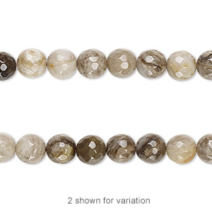 Bead, silver leaf jasper (natural), 6mm faceted round with 0.5-1.5mm hole, B grade, Mohs hardness 6-1/2 to 7. Sold per 15&quot; to 16&quot; strand, approximately 65 beads.