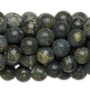 Bead, Russian serpentine (natural), 8mm round, C grade, Mohs hardness 2-1/2 to 5. Sold per pkg of (10) 15-1/2&quot; to 16&quot; strands.