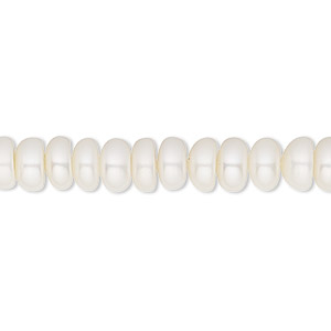 Pearl, White Lotus&#153;, cultured freshwater (bleached), white, 7.5-8mm button, C grade, Mohs hardness 2-1/2 to 4. Sold per 15-1/2&quot; to 16&quot; strand.