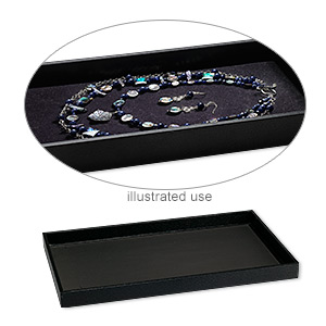 Display tray, paper and fiber board, black, 14-3/4 x 8-1/4 x 1 inches. Sold individually.