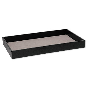 Display tray, paper and fiber board, black, 14-3/4 x 8-1/4 x 1-1/2 inches. Sold individually.