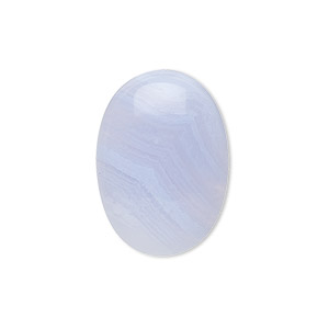 Natural BLUE LACE AGATE 25x18mm Oval CABOCHON ~ ~ Flat Bottom B- Grade