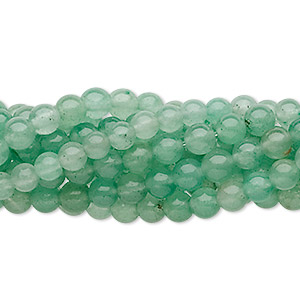 Bead, green aventurine (natural), 4mm round, C grade, Mohs hardness 7. Sold per pkg of (10) 15-1/2&quot; to 16&quot; strands.