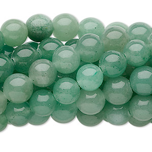 Bead, green aventurine (natural), 8mm round, C grade, Mohs hardness 7. Sold per pkg of (10) 15-1/2&quot; to 16&quot; strands.