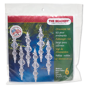 Ornament kit, The Beadery®, plastic, clear and pearl, ice drops (7003).  Sold individually. - Fire Mountain Gems and Beads