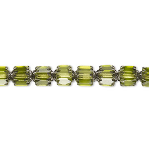 Bead, Czech glass, olive and metallic silver, 6mm round cathedral. Sold per 15-1/2&quot; to 16&quot; strand, approximately 65 beads.