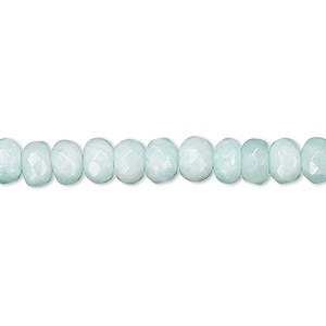 Bead, amazonite (natural), 6x4mm faceted rondelle, A- grade, Mohs hardness 6 to 6-1/2. Sold per 15-1/2&quot; to 16&quot; strand.