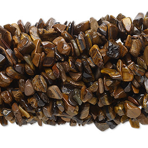 Bead, tigereye (heated), medium chip, Mohs hardness 7. Sold per pkg of (10) 34-inch strands.