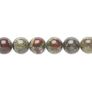 Bead, dragon blood jasper (natural), 8mm round, B grade, Mohs hardness 6-1/2 to 7. Sold per 15-1/2&quot; to 16&quot; strand.