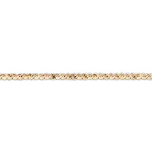 Chain, 14Kt gold-filled, 2.5mm serpentine, 16 inches with springring clasp. Sold individually.