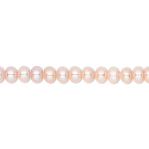 Pearl, White Lotus&#153;, cultured freshwater, mauve, 5.5-6mm button, B- grade, Mohs hardness 2-1/2 to 4. Sold per 16-inch strand.