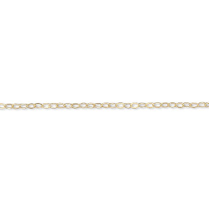 Chain, Gossamer&#153;, 14Kt gold-filled, 1.2mm flat cable, 18 inches with springring clasp. Sold individually.