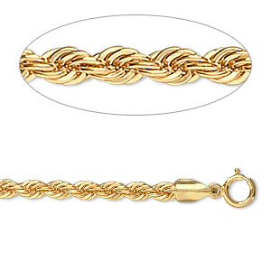 14K Yellow Gold 22 inch Rope Chain with Barrel Clasp