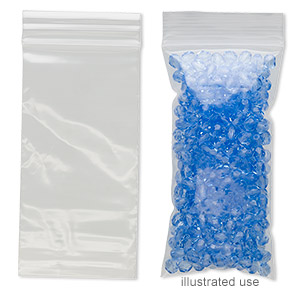 Bag, Tite-Lip™, plastic, clear, 4x6-inch top zip with hole. Sold per pkg of  100. - Fire Mountain Gems and Beads