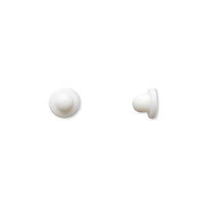 Earnut, rubber, ivory, 6x5mm. Sold per pkg of 50 pairs.