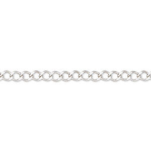 Chain, sterling silver, 2.7mm diamond-cut curb. Sold per pkg of 5 feet ...