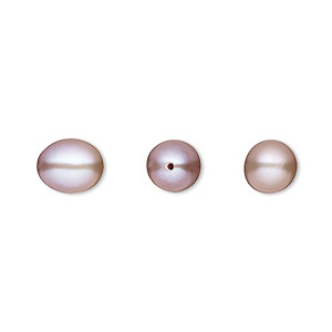 Pearl, White Lotus&#153;, cultured freshwater, mauve, 8x6mm-9x7mm half-drilled teardrop, B grade, Mohs hardness 2-1/2 to 4. Sold per pair.