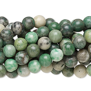 Bead, Ching Hai &quot;jade&quot; (dolomite and fuchsite) (natural), 6mm round, C grade, Mohs hardness 3-1/2 to 4. Sold per pkg of (10) 15-1/2&quot; to 16&quot; strands.