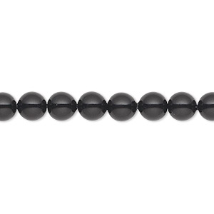 Pearl, Crystal Passions&reg;, mystic black, 6mm round (5810). Sold per pkg of 50.