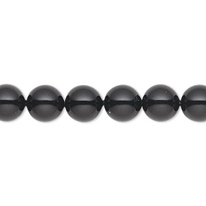 Pearl, Crystal Passions&reg;, mystic black, 8mm round (5810). Sold per pkg of 50.