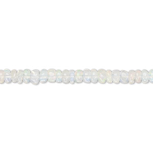 Bead, Ethiopian opal (natural), 3x2mm-5x3mm graduated hand-cut rondelle, B+ grade, Mohs hardness 5 to 6-1/2. Sold per 15-1/2&quot; to 16&quot; strand.