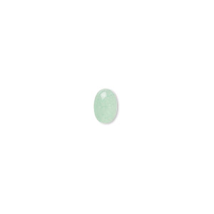 Cabochon, green aventurine (natural), light to medium, 6x4mm calibrated oval, B grade, Mohs hardness 7. Sold per pkg of 16.