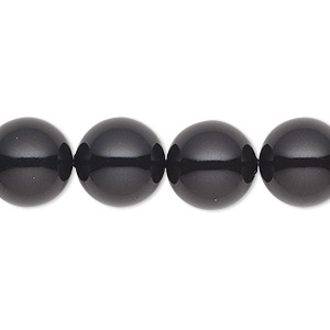 Pearl, Crystal Passions&reg;, mystic black, 12mm round (5810). Sold per pkg of 10.