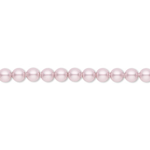 Pearl, Crystal Passions&reg;, powder rose, 4mm round (5810). Sold per pkg of 100.