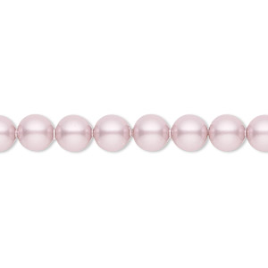 Pearl, Crystal Passions&reg;, powder rose, 6mm round (5810). Sold per pkg of 50.
