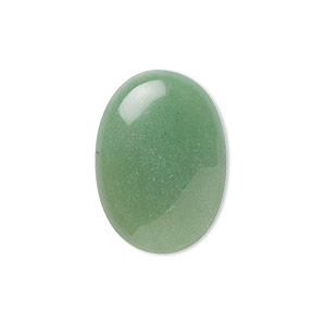 Cabochon, green aventurine (natural), light to medium, 25x18mm calibrated oval, B grade, Mohs hardness 7. Sold per pkg of 2.