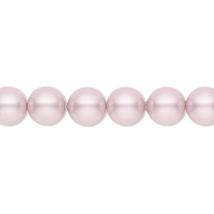 Pearl, Crystal Passions&reg;, powder rose, 8mm round (5810). Sold per pkg of 50.