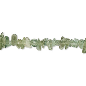 Bead, green apatite (natural), small chip, Mohs hardness 5. Sold per 34-inch strand.