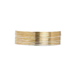Wire, 12Kt gold-filled, half-hard, round, 24 gauge. Sold per pkg of 5 feet.