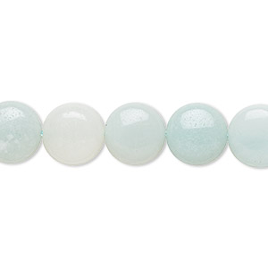 Bead, amazonite (natural), light and dark, 10mm flat round, B grade, Mohs hardness 6 to 6-1/2. Sold per 15-1/2&quot; to 16&quot; strand.