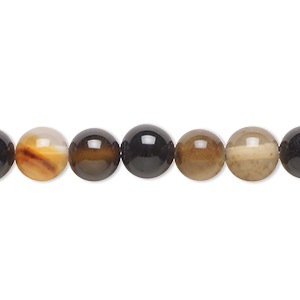 Bead, black agate (dyed), 8mm round, C grade, Mohs hardness 6-1/2 to 7. Sold per 15-inch strand.