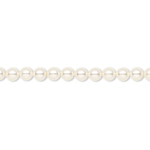 Pearl, Crystal Passions&reg;, cream, 4mm round (5810). Sold per pkg of 100.