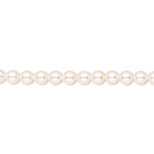 Pearl, Crystal Passions&reg;, creamrose, 4mm round (5810). Sold per pkg of 100.