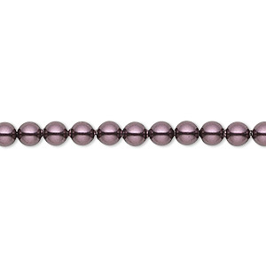 Pearl, Crystal Passions&reg;, burgundy, 4mm round (5810). Sold per pkg of 100.