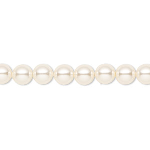 Pearl, Crystal Passions&reg;, cream, 6mm round (5810). Sold per pkg of 50.