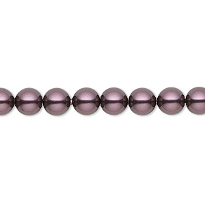 Pearl, Crystal Passions&reg;, burgundy, 6mm round (5810). Sold per pkg of 50.