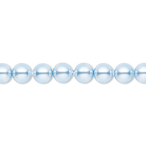 Pearl, Crystal Passions&reg;, light blue, 6mm round (5810). Sold per pkg of 50.