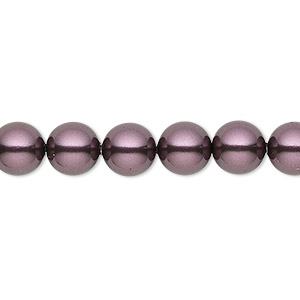 Pearl, Crystal Passions&reg;, burgundy, 8mm round (5810). Sold per pkg of 50.