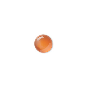 Cabochon, carnelian (dyed / heated), 8mm calibrated round, B grade, Mohs hardness 6-1/2 to 7. Sold per pkg of 10.