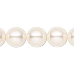Pearl, Crystal Passions&reg;, cream, 12mm round (5810). Sold per pkg of 10.