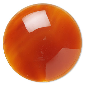 Cabochon, red agate (dyed / heated), 38mm calibrated round, B grade, Mohs hardness 7. Sold individually.