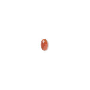 Cabochon, carnelian (dyed / heated), 5x3mm calibrated oval, B grade, Mohs hardness 6-1/2 to 7. Sold per pkg of 10.
