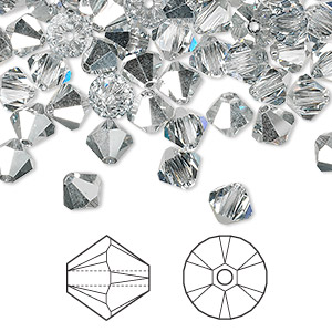 Bead, Crystal Passions&reg;, crystal CAL, 6mm bicone (5328). Sold per pkg of 144 (1 gross).