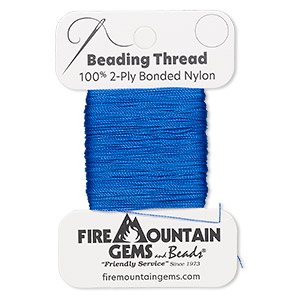 Thread, nylon, royal blue, size AA. Sold per 50-yard card.